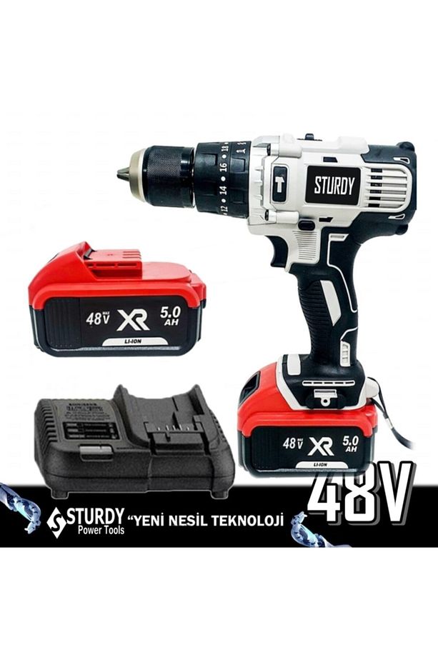Sturdy Pro Xr4850xlg Li-on 48 Volt 5 Amper Şarjlı Çift Akülü Darbeli Matkap 27 Parça Usta Setli - 3