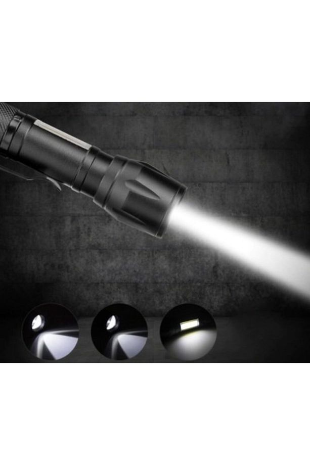 Şarj Edilebilir Led El Feneri 3 Adet Ct-8024 - 1