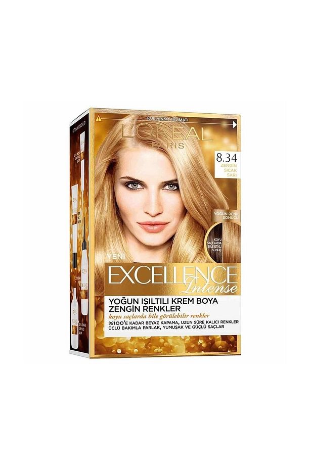 Excellence Intense 8.34 Zengin Sıcak Sarı Saç Boyası - 1