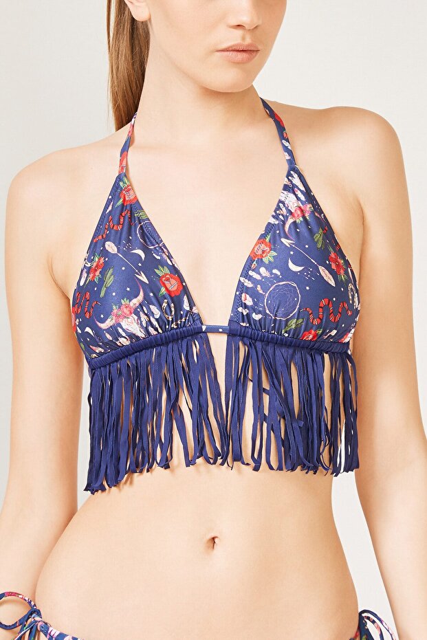 Baskılı Toro Üçgen Bikini Üstü - 1
