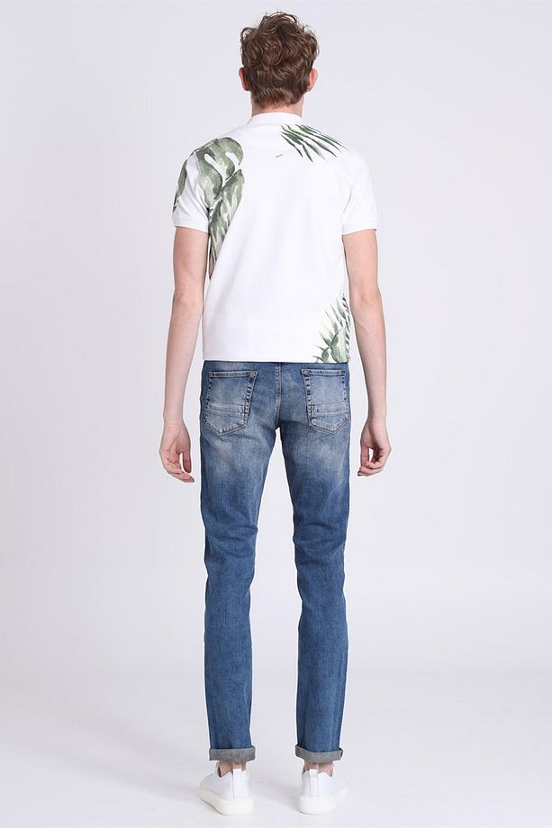 Erkek Slim Fit Tany Fashion Jean Pantolon Blue LF18SMDE012101 - 4