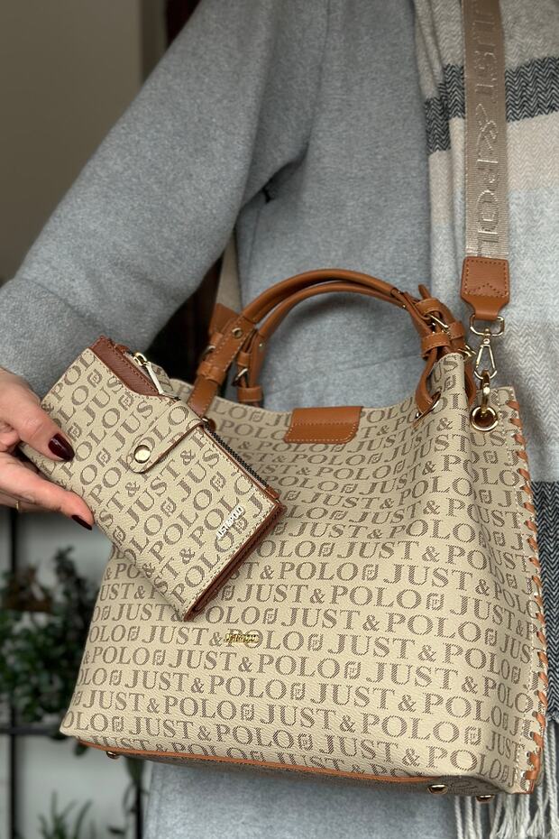 Women's Braided 4 Compartment Shoulder Bag and Handbag 92180- Strgq Kumtaba Combination