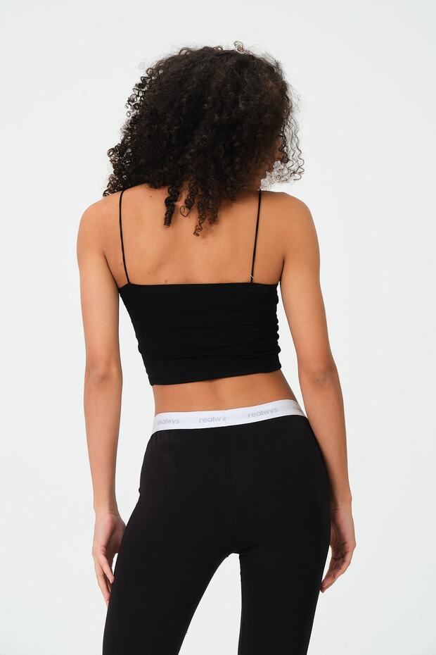 Ip Askılı Penye Crop Atlet - 5