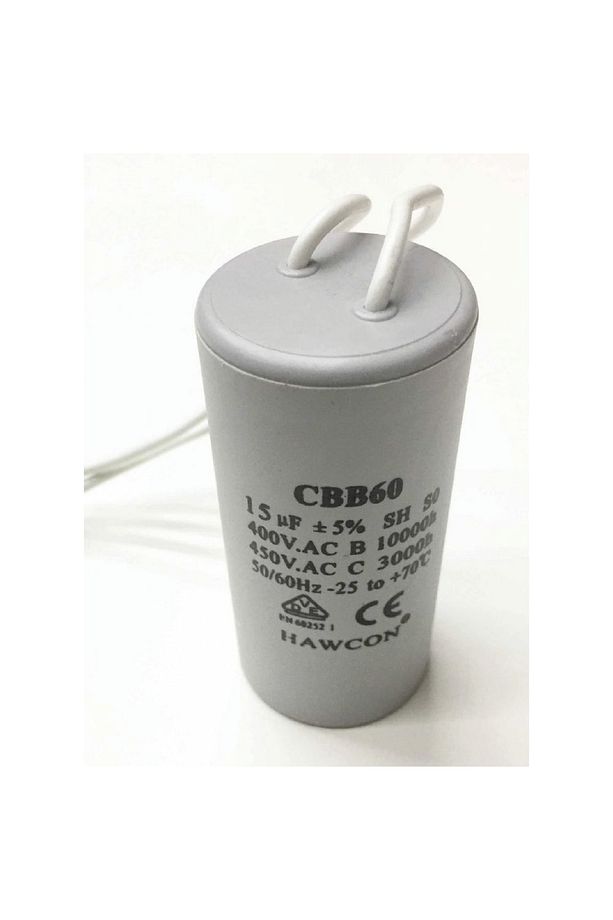 15uf 15 Mf 450v Daimi Kondansator - Cbb60, Plastik Tüp, Kablolu - Hawcon - 1
