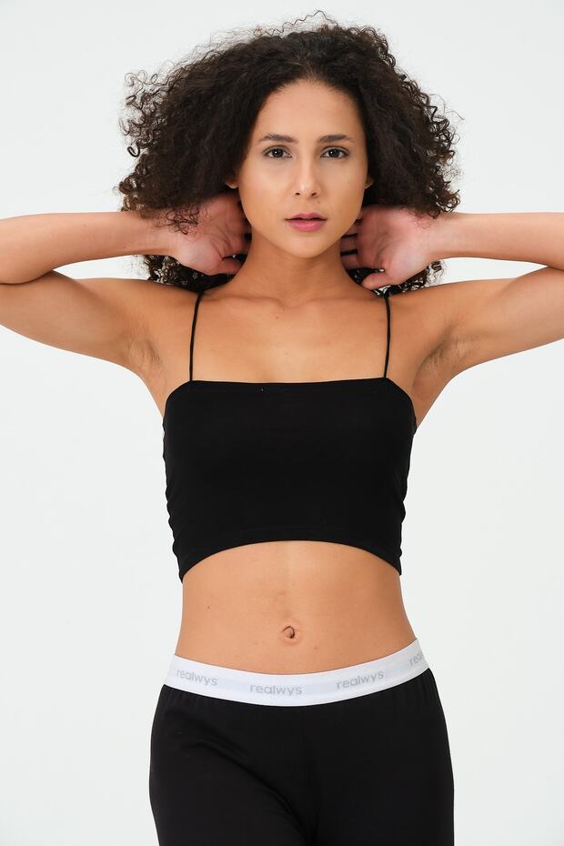 Ip Askılı Penye Crop Atlet - 7