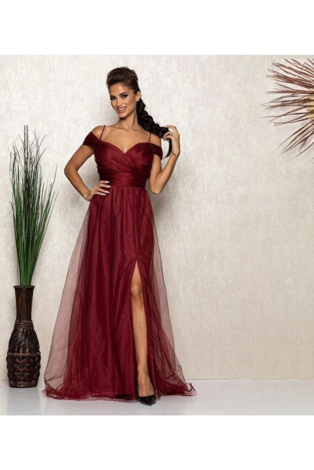 Tüllü Uzun Abiye - 1