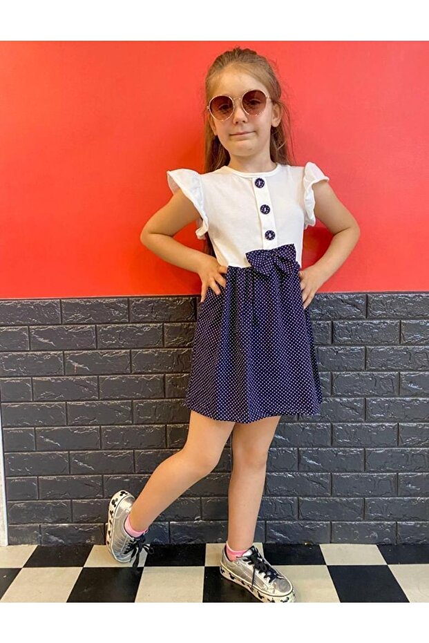 Girl's Polka Dot Summer Combed Cotton Dress