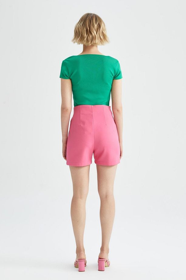 Regular Fit Yüksek Bel Mini Şort - 7