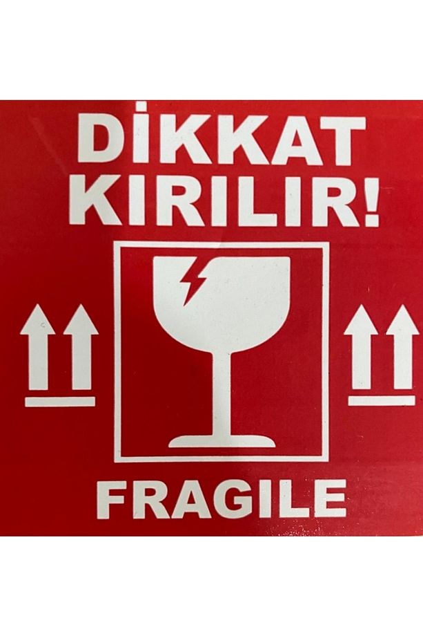 Etiket Yapışkanlı Dikkat Kırılabilir Etiketi 1 Rulo 250 Adetli - 1