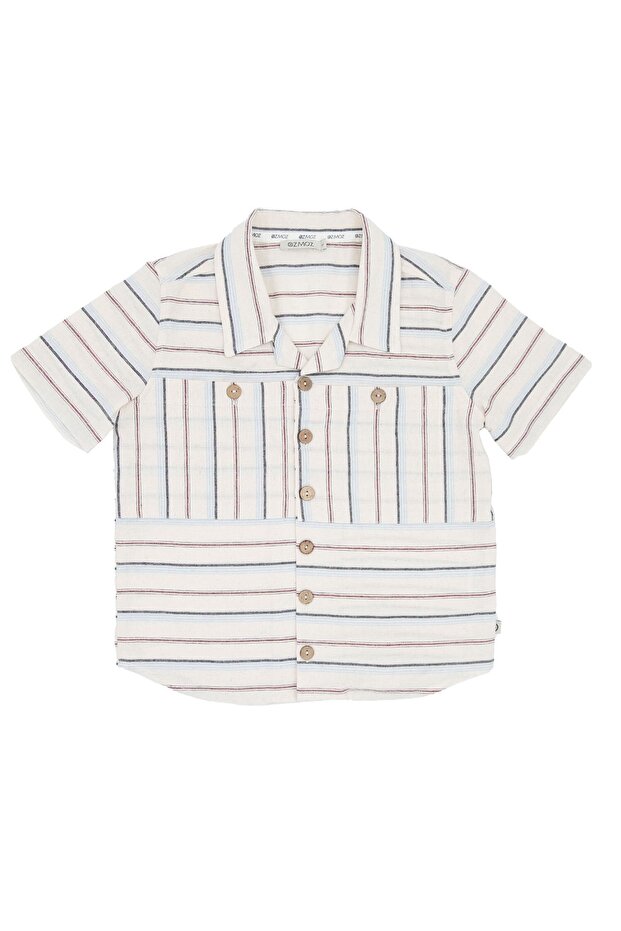 100% Cotton Sports Cut Short Sleeve Natural Shirt