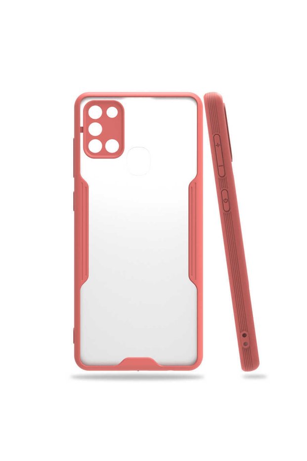 Samsung Galaxy A21S Case Frosted Transparent Parfait Cover with Camera Protection on the Back