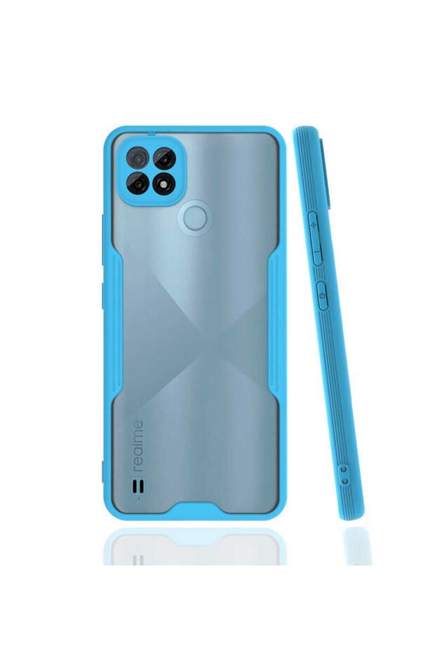 Realme C21 Case Frosted Transparent Parfait Cover with Camera Protection Back