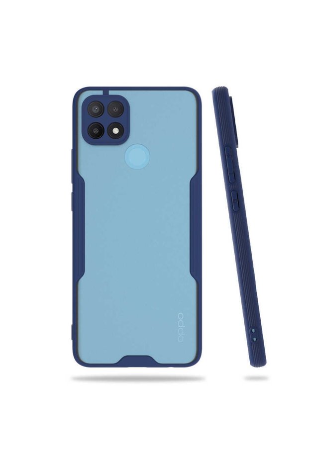 Oppo A15 Case Frosted Transparent Parfait Cover with Camera Protection on the Back