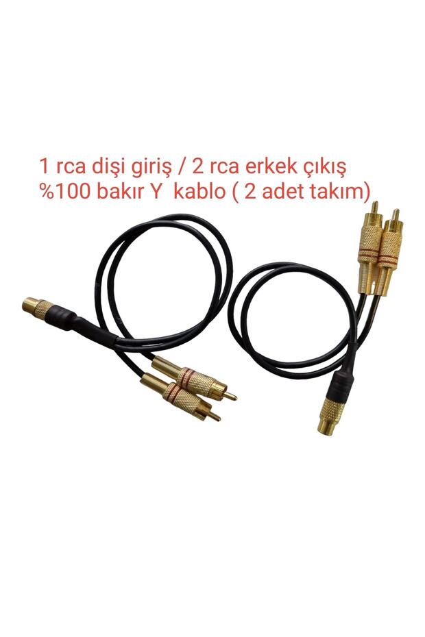 Amfi Y Kablosu - El Yapımı %100 Bakır Parazit Yapmaz - 1 Rca Dişi 2 Rca Erkek Çıkış ( 2 Adet Takım) - 2