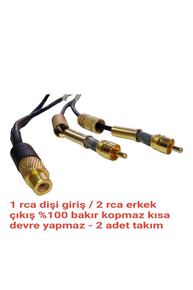 Amfi Y Kablosu - El Yapımı %100 Bakır Parazit Yapmaz - 1 Rca Dişi 2 Rca Erkek Çıkış ( 2 Adet Takım) - 4