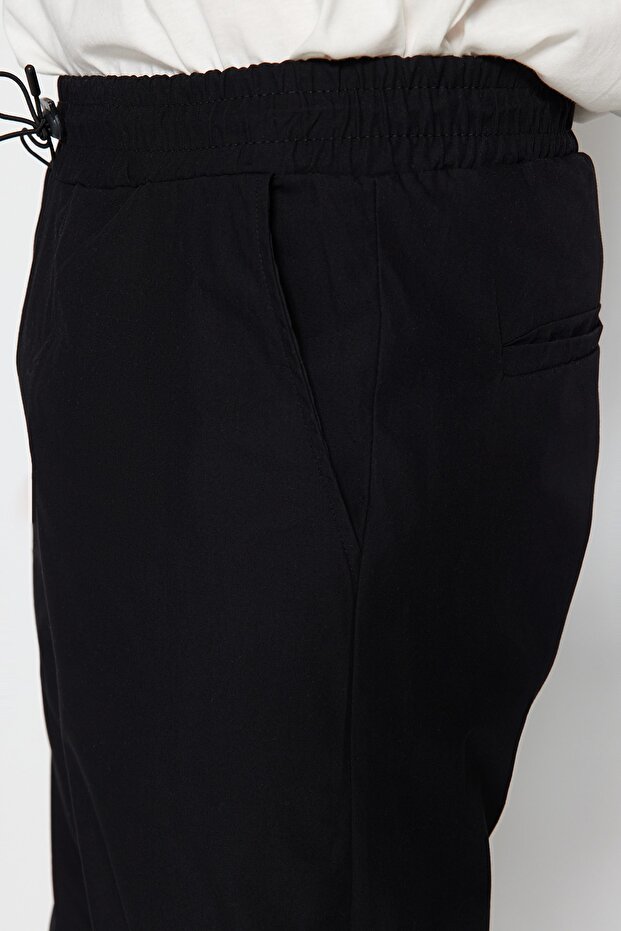 Siyah Jogger Fit Baggy Paraşüt Pantolon TMNSS23PL00045 - 7