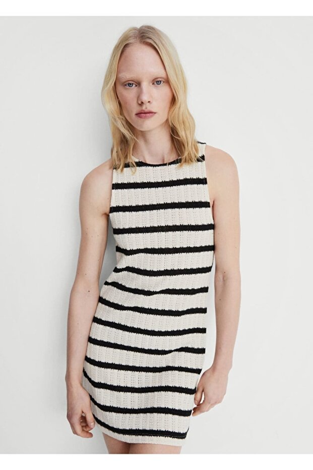 Gestreiftes Strickkleid - 1