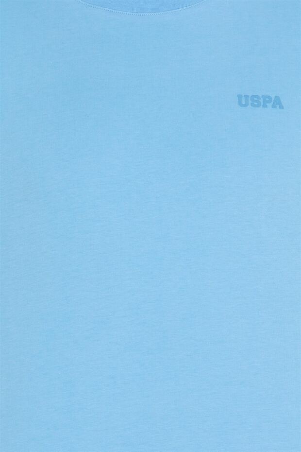 Erkek Turkuaz Bisiklet Yaka T-shirt Basic - 5