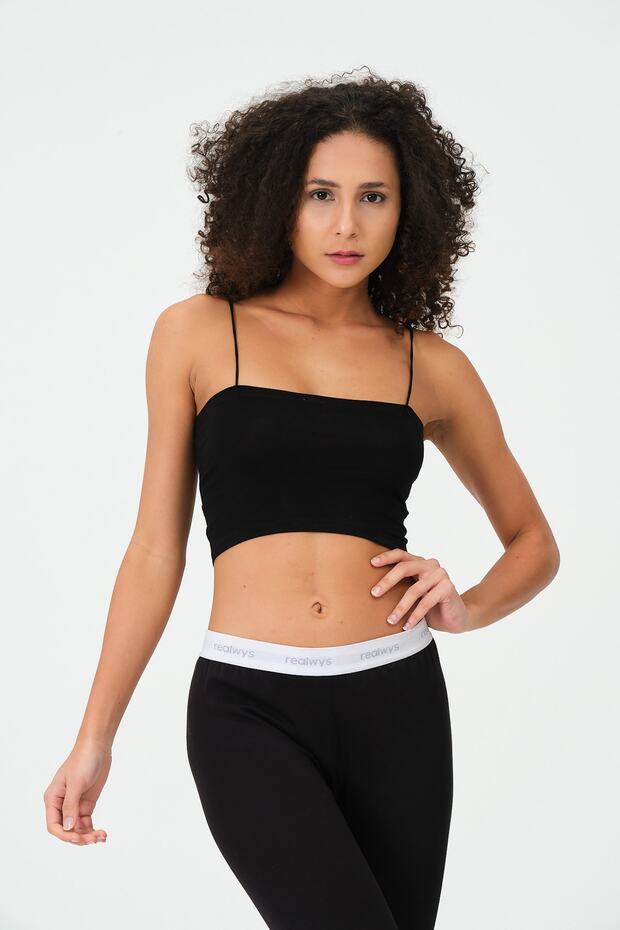 Ip Askılı Penye Crop Atlet - 6