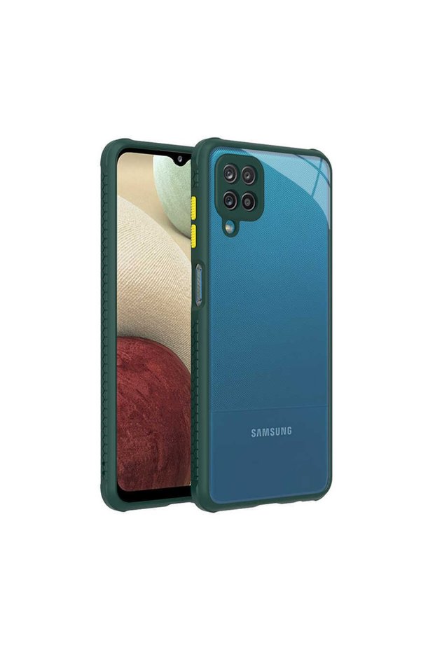 Samsung Galaxy M12 Case Glossy Transparent Back Cover with Corner and Camera Protection