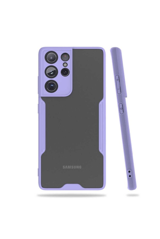 Samsung Galaxy S21 Ultra Case with Camera Protection Frosted Transparent Parfait Cover on the Back