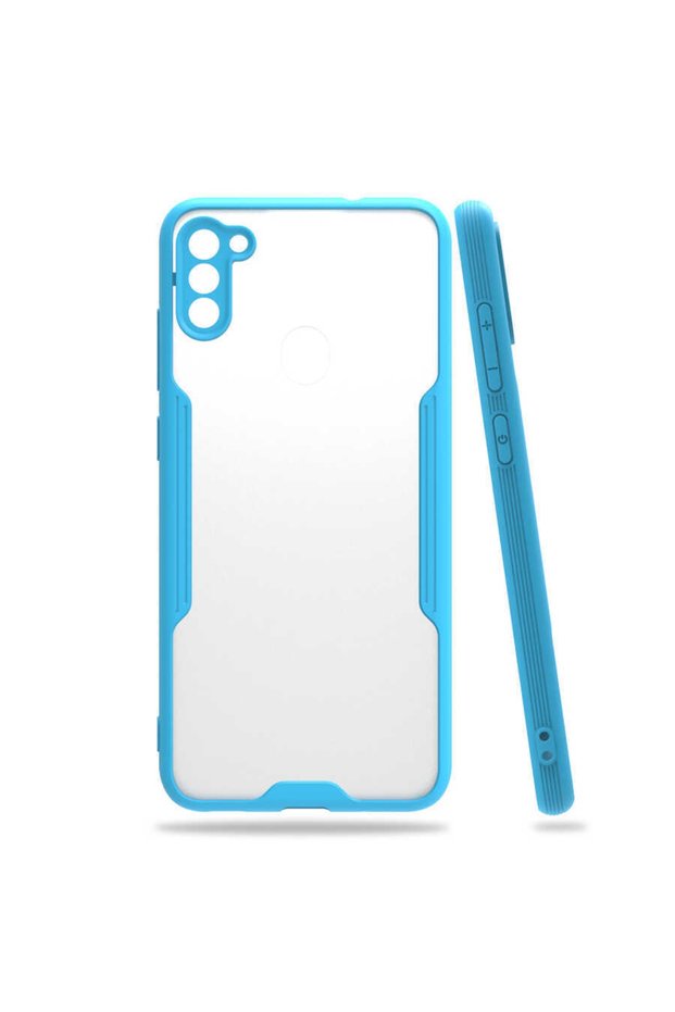 Samsung Galaxy M11 Case with Camera Protection Frosted Transparent Parfait Cover on the Back