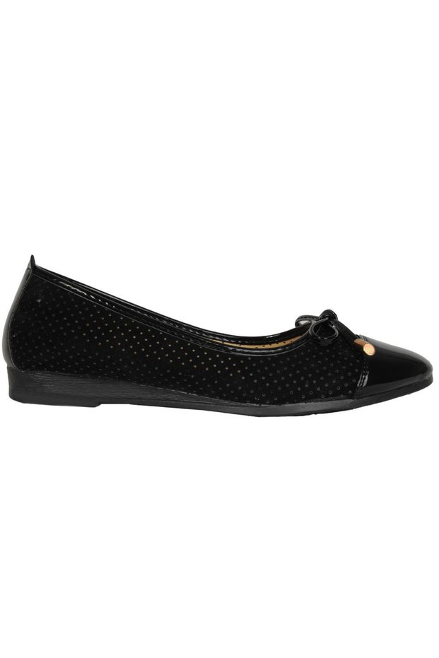 1448 Black Orthopedic Summer Daily Ballerina Shoes