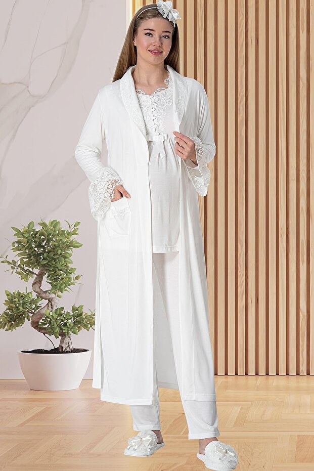 Cotton, Seasonal, Elastic Waist Adjustable, Pregnant & Maternity, Pajamas and Dressing Set 5416