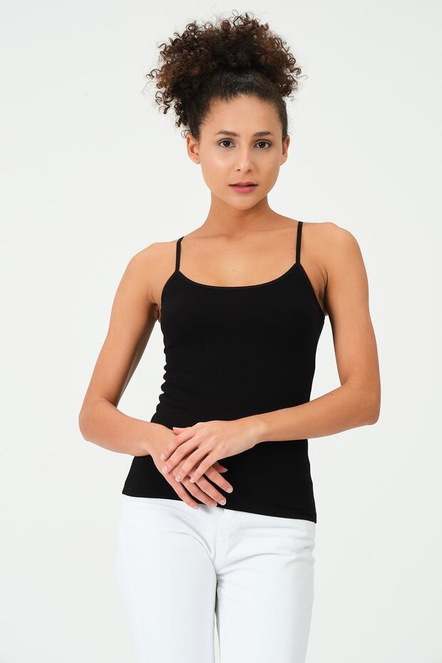 Ip Askılı Pamuklu Basıc Atlet - 4