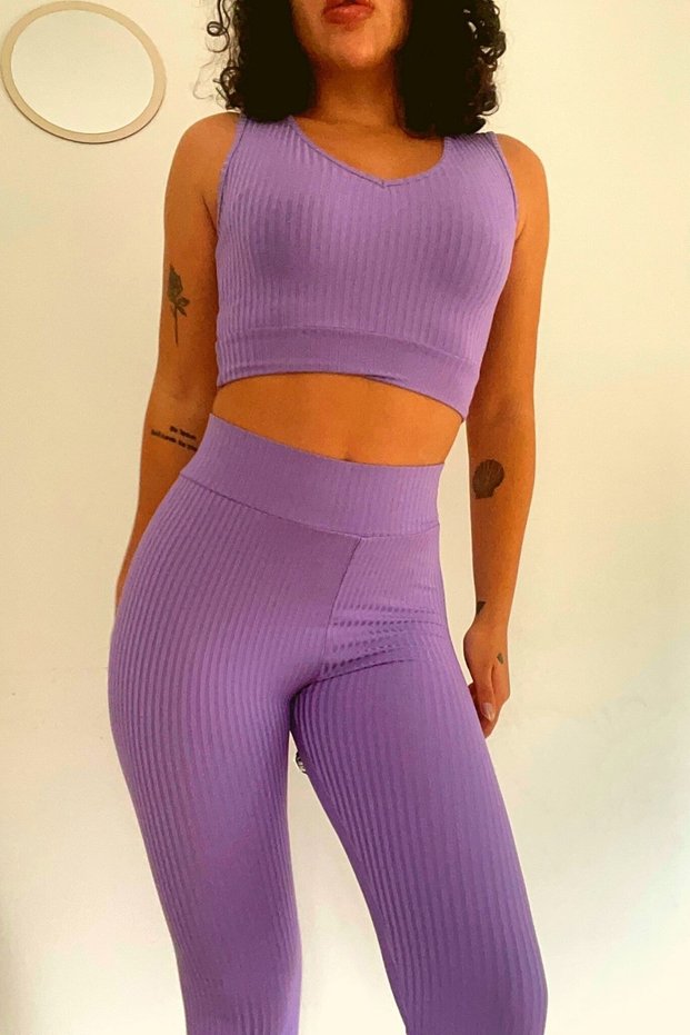 Women's High Waist Recovery Sports Leggings and Crop Set
