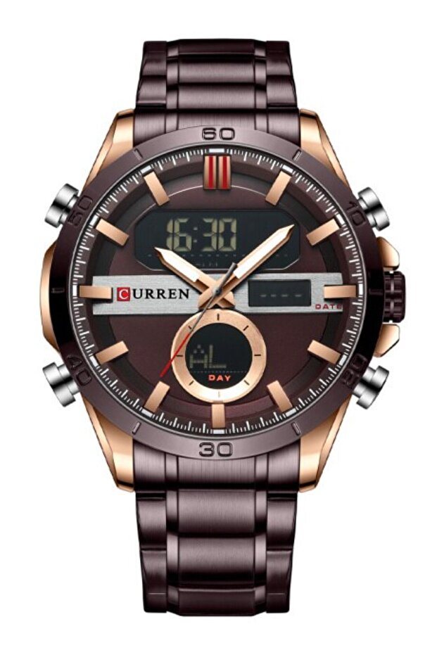 8384 Double Hour Steel Men's Wristwatch