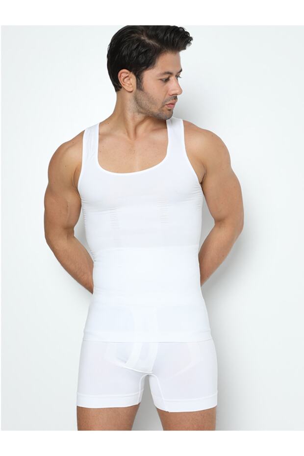 Secret Moda White Men's Belly Waist Abdominal Corset Athlete Corset