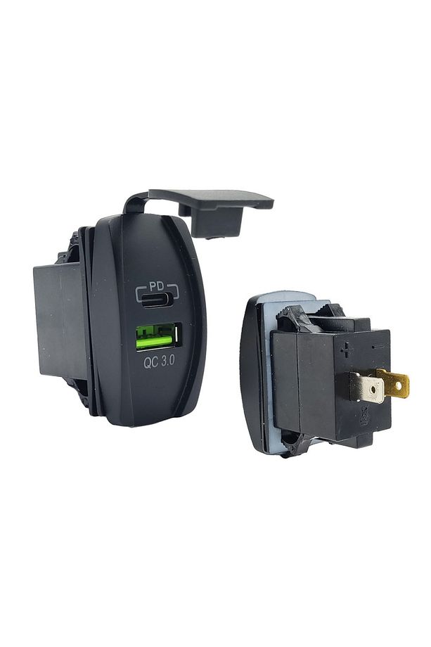 Su Geçirmez Tekne Araba USB QC 3.0 ve Type-C PD Araç Şarj Soketi - 1