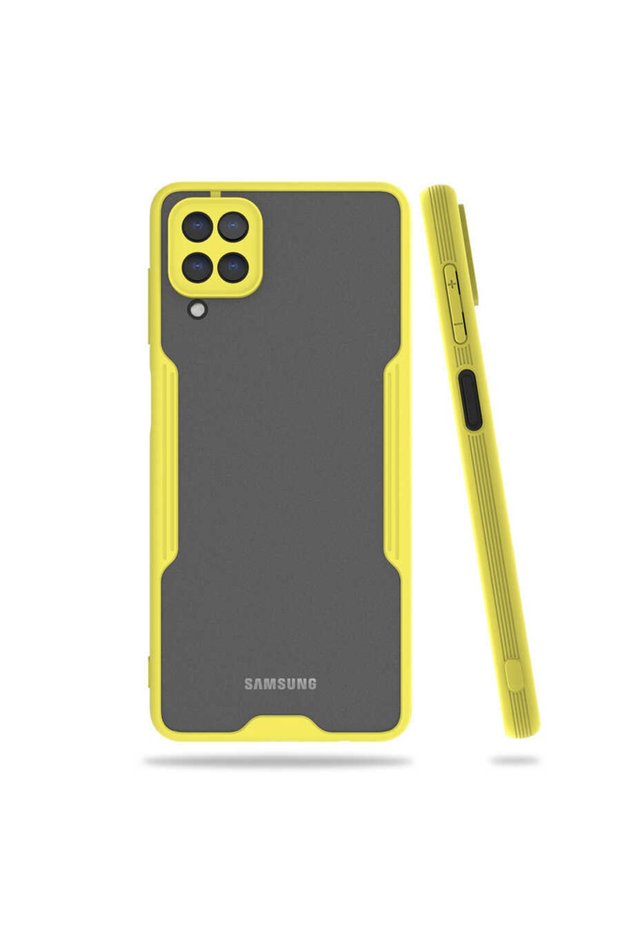 Samsung Galaxy M12 Case with Camera Protection Frosted Transparent Parfait Cover on the Back