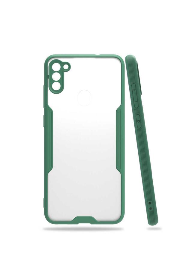 Samsung Galaxy A11 Case Frosted Transparent Parfait Cover with Camera Protection on the Back