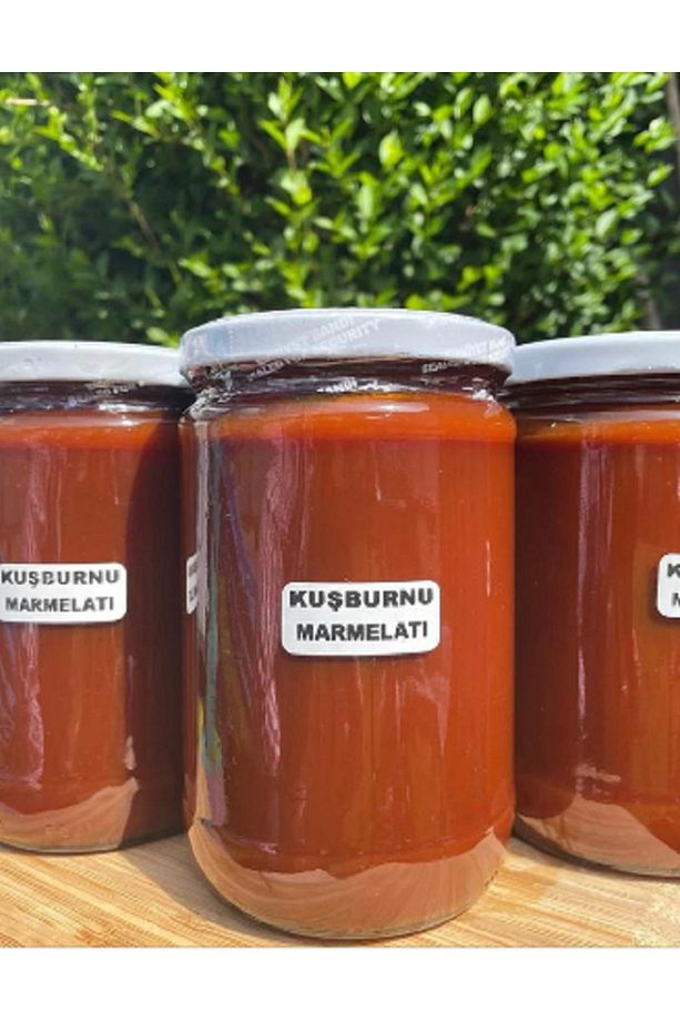 Köy Tipi Katkısız Az Şekerli Kuşburnu Marmelatı Büyük Şişe Net 1100gr. - 1