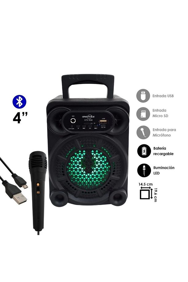 Bluetooth Speaker Kablosuz Hoparlör Led Işıklı Fm Radyolu Sd Kart Ve Usb Girişli Şarjlı Hoparlör - 2