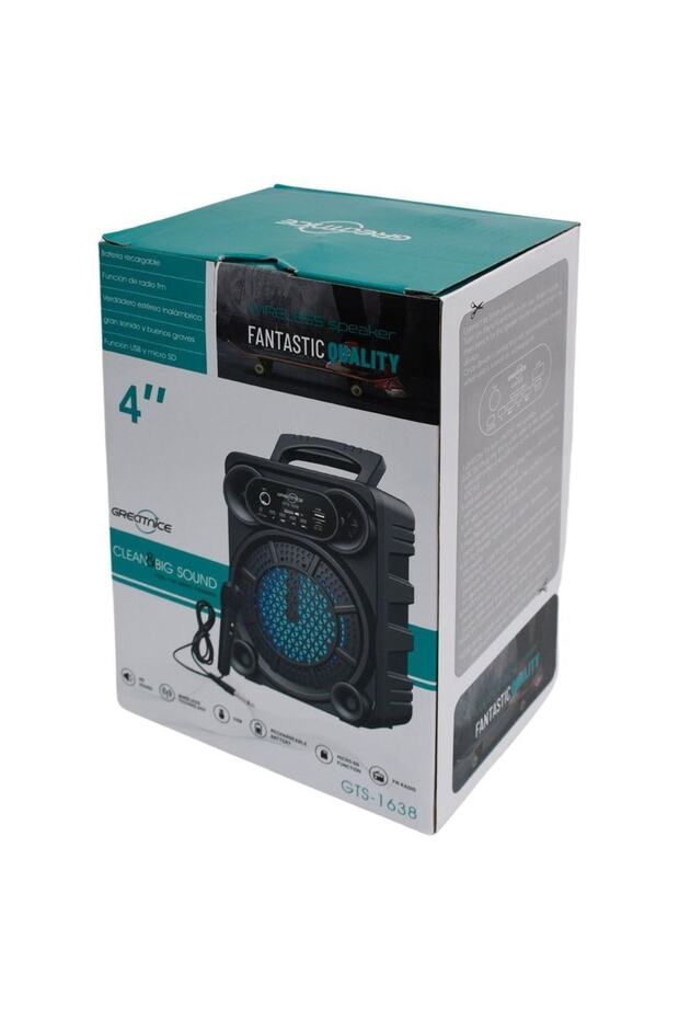 Bluetooth Speaker Kablosuz Hoparlör Led Işıklı Fm Radyolu Sd Kart Ve Usb Girişli Şarjlı Hoparlör - 3