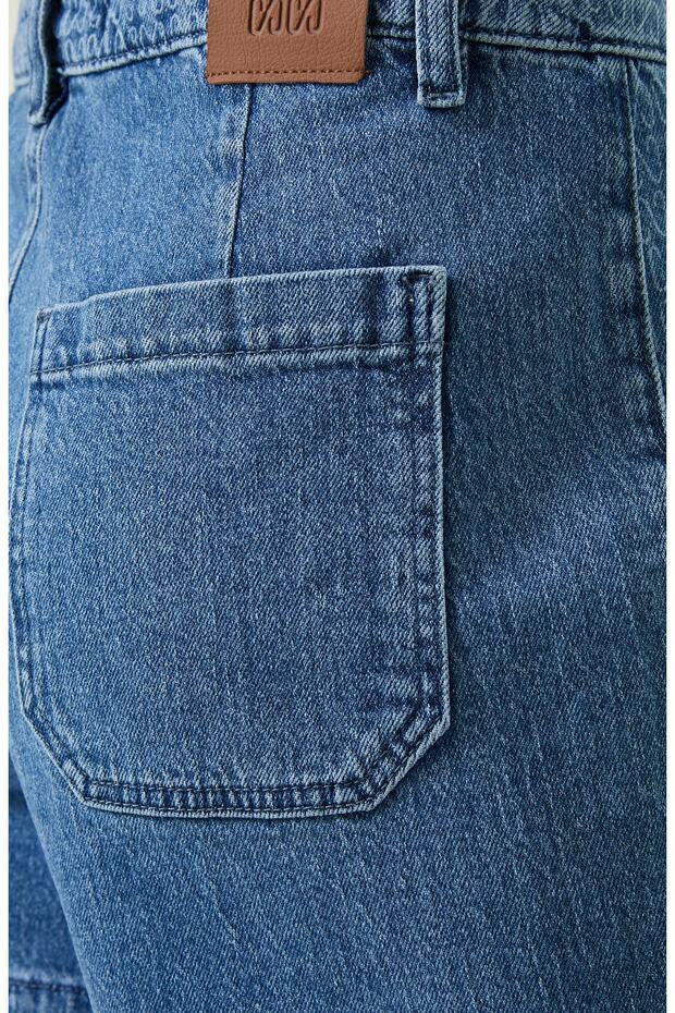 Açık Indigo Mavi Denim Şort - 4
