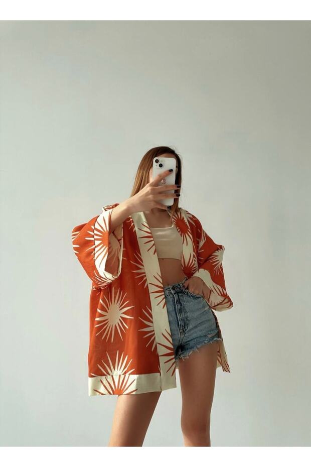 Kiremit Rengi Kimono - 3
