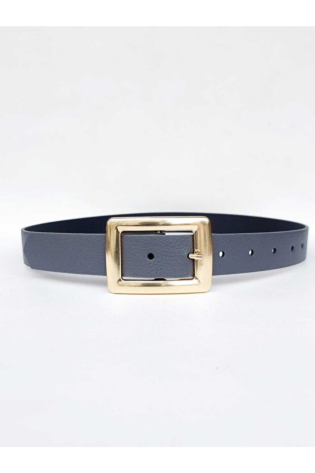 Women's Gray Gold Buckle Belt, Jean Belt, Jacket Belt, Trouser Belt