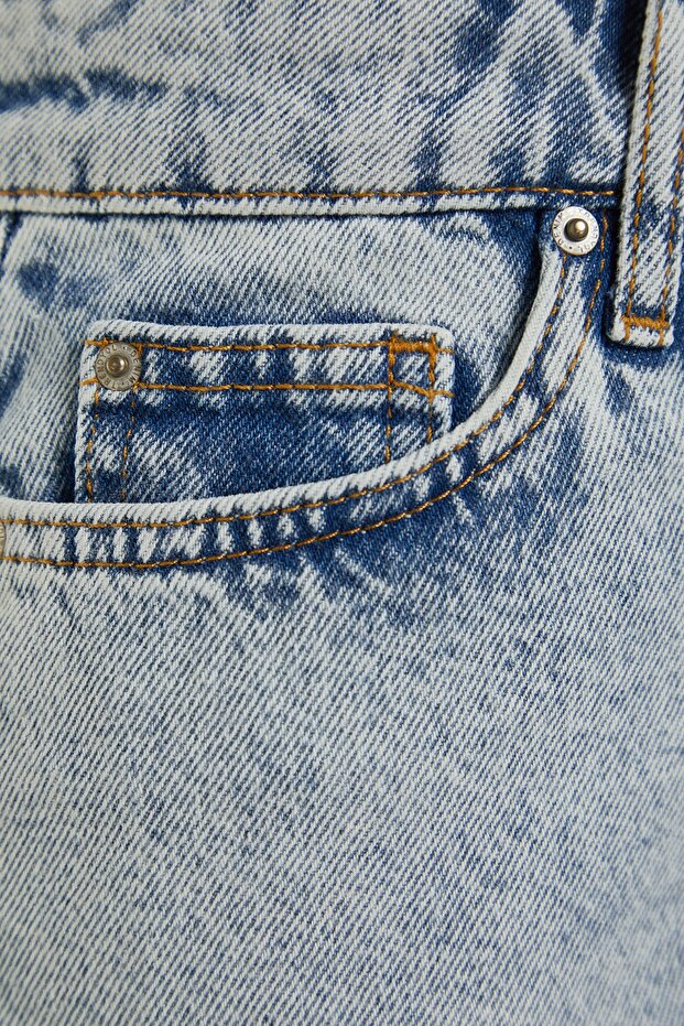Açık Mavi Yüksek Bel City Boy Denim Şort TWOSS23SR00199 - 11