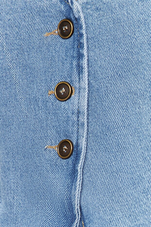 Mavi V Yaka Fitted Denim Yelek TWOSS23YE00036 - 5