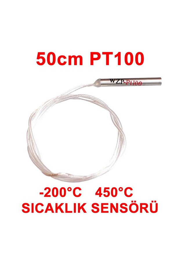 Pt100 Platinyum Isı Sıcaklık Sensörü 50cm Su Geçirmez -200c To 450c Metal Koruyucu Dalgıç Prob - 1