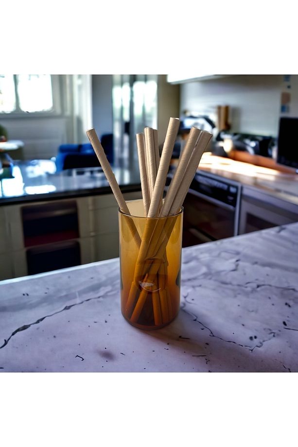 6*20 Kraft Kağıt Pipet, 100 Adet - 1