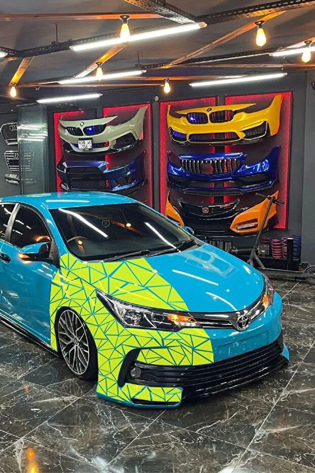Yellow Triangle Cut Camouflage Car Covering Foil 1 Square Meter (Glossy Foil Model)