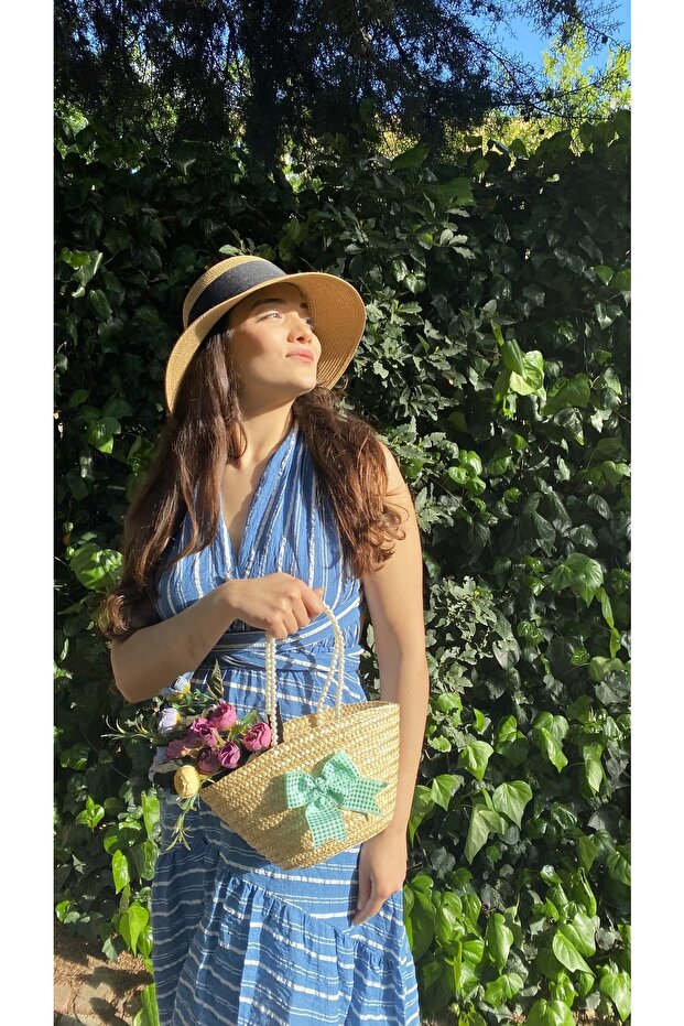 قبعة صيفية من القش على شكل جرس - 2