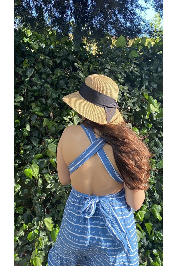 قبعة صيفية من القش على شكل جرس - 4