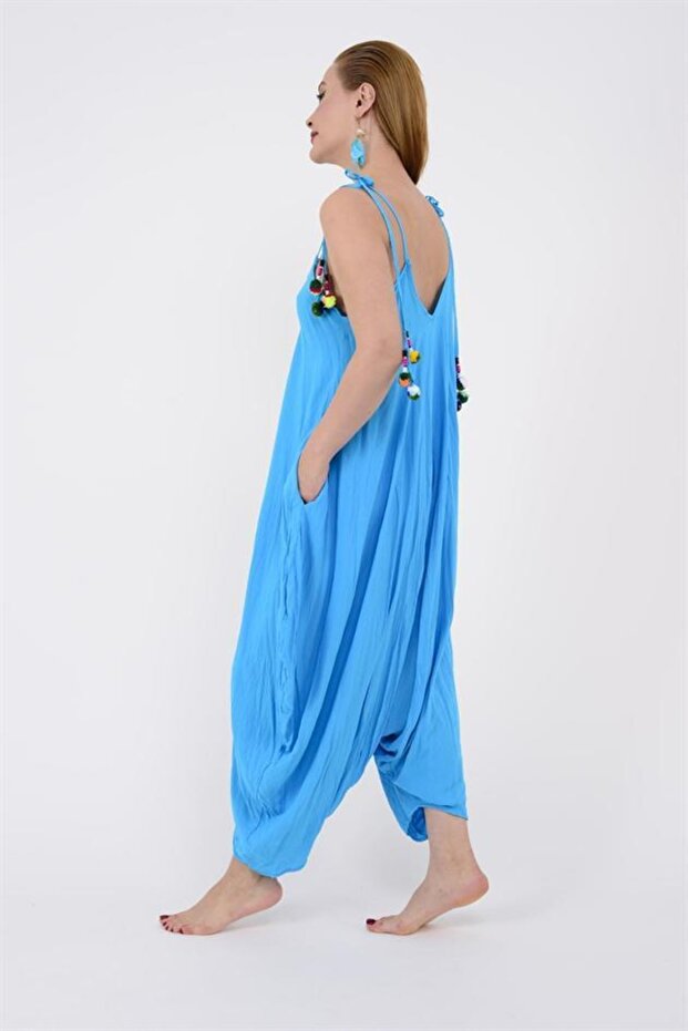 Kadın Ponponlu Boho Tulum - 2