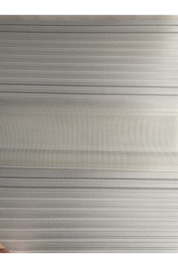 Sedef Gümüş Simli Pliseli Zebra Perde - 4